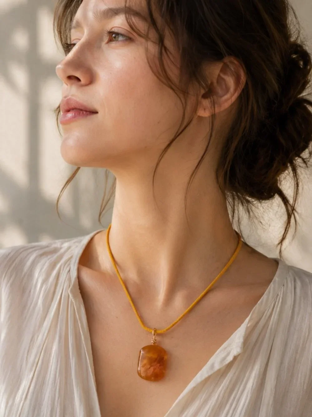 Coral Fossil Lucky Pick Necklace | Natural Stone Pendant